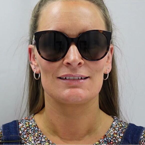 GUCCI Sunglasses GG0035SN 004 Havana/Blue/Brown Women NEW main image 8
